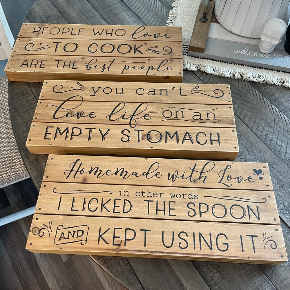 Wooden Kitchen signs